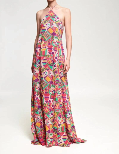 S/w/f Halterneck Maxi Dress In Miro In Multi