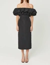 Rhode Viola Dress In Jet Black In Black