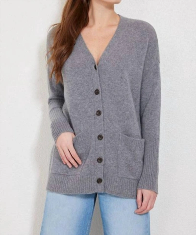 Not Monday Siena Cashmere V Neck Sweater In Camel In Grey