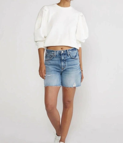 Etica Skylar Relaxed Denim Shorts In Blue