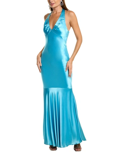 Issue New York V-neck Gown In Blue