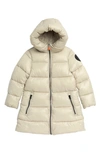 Save The Duck Kids' Millie Hooded Windproof Coat In Rainy Beige