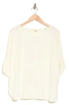 Max Studio Ruched Sleeve Ribbed Top In White348