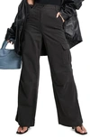 Topshop Wide Leg Pant In Black In Black