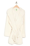 Honeydew Intimates Snug Bug High Pile Fleece Hooded Robe In Ivory