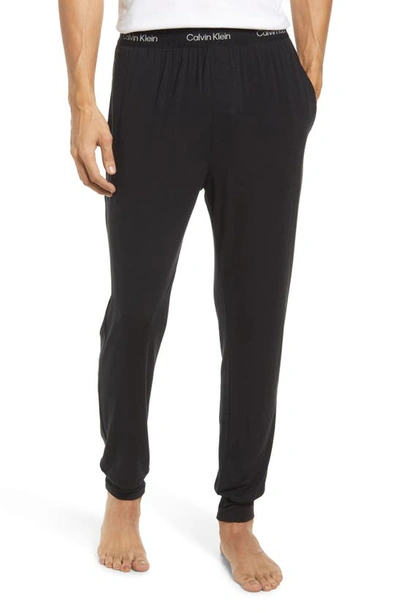 Calvin Klein Modern French Terry Regular Fit Pyjama Joggers In Black