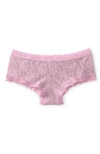 Hanky Panky Signature Lace Boy Shorts In Cotton Candy Pink