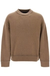 Sacai Crew-neck Logo-plaque Jumper In Multicolor
