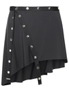 Attico Asymmetrischer Minirock Aus Stretch-jersey In Black