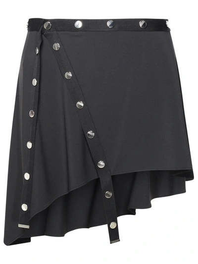 ATTICO THE ATTICO MINI SKIRT IN BLACK ACETATE BLEND WOMEN