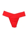 Hanky Panky Breathesoft Natural Rise Thong Sleigh Queen Red In Orange