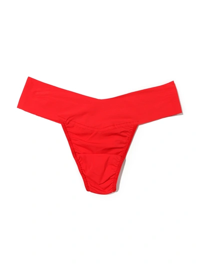 Hanky Panky Breathesoft Natural Rise Thong Sleigh Queen Red In Orange