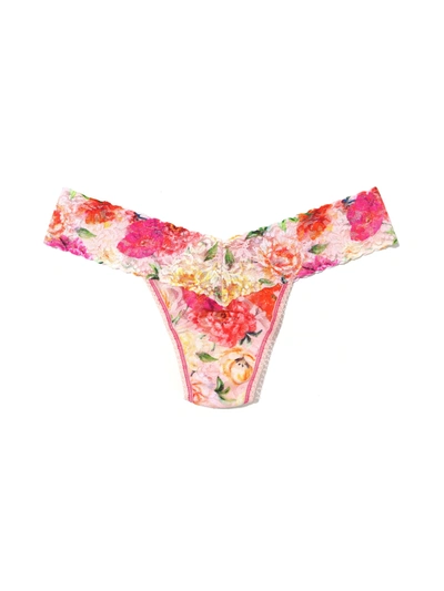 Hanky Panky Printed Signature Lace Low Rise Thong Bring Me Flowers In Multicolor