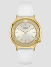 GUESS FACTORY GOLD-TONE AND WHITE ANALOG WATCH