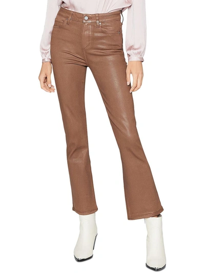 PAIGE CLAUDINE WOMENS COATED FAUX LEATHER ANKLE PANTS