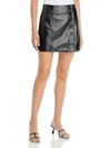 ATM ANTHONY THOMAS MELILLO WOMENS FAUX LEATHER BUTTON FRONT WRAP SKIRT