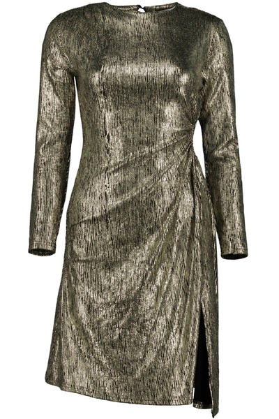 Bishop + Young Angelina Cut Out Dress In Gold Metallic