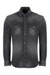 Dondup Washed-effect Denim Shirt In Grey