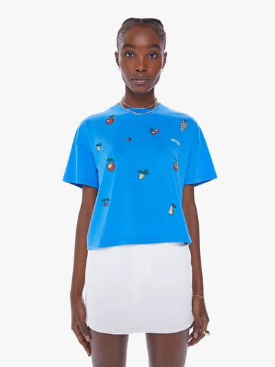 Mother The Grab Bag Crop Fruit Cocktail T-shirt In Blue