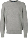 Polo Ralph Lauren Mesh-knit Cotton Crewneck Sweater In Grey