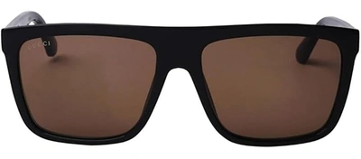 Gucci Gg0748s M 002 Flattop Sunglasses In Brown