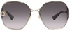 Gucci Gg0818sa 005 Geometric Sunglasses In Grey