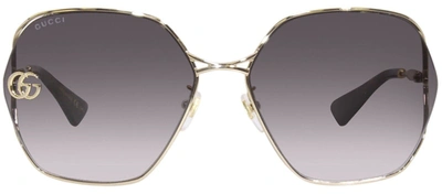 Gucci Gg0818sa 005 Geometric Sunglasses In Grey