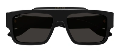 Gucci Gg1460s M 001 Flattop Sunglasses In Grey