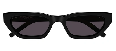 Saint Laurent Sl M126 001 Rectangle Sunglasses In Grey