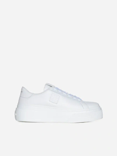 Givenchy City Leather Platform Trainers In White