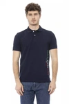 BALDININI TREND BALDININI TREND CHIC SHORT SLEEVE BLUE POLO EMBROIDERY MEN'S DETAIL