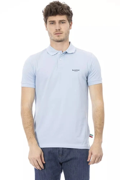 Baldinini Trend Cotton Polo Men's Shirt In Light Blue