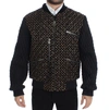 Dolce & Gabbana Black Sequined Goatskin Jacket In Black