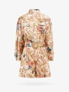 Zimmermann + Net Sustain August Belted Floral-print Linen Playsuit In Multicolor