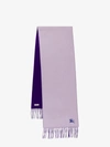 Burberry Cashmere Scarf With Iconic Embroidery In Purple
