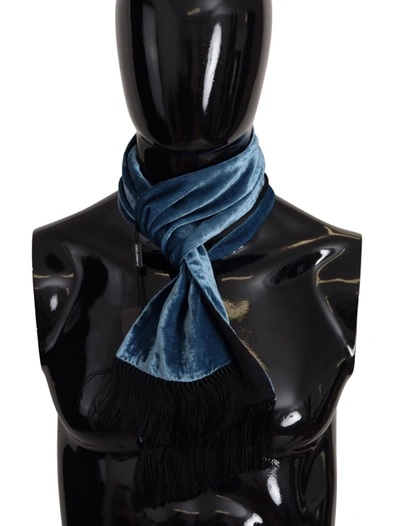 Dolce & Gabbana Elegant Silk Men's Scarf In Regal Men's Blue