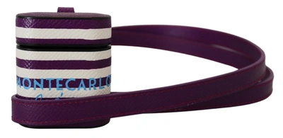 Dolce & Gabbana Chic Purple Leather Airpods Case