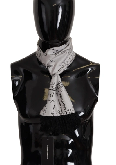 Dolce & Gabbana Elegant Silk Men's Scarf In Pure Men's White