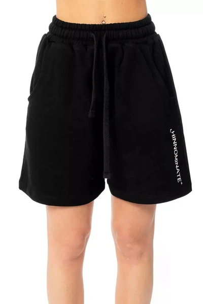 Hinnominate Chic Fleece Bermuda Shorts With Logo Women's Detail In Black