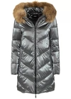 IMPERFECT IMPERFECT ELEGANT LONG DOWN JACKET WITH ECO-FUR WOMEN'S HOOD