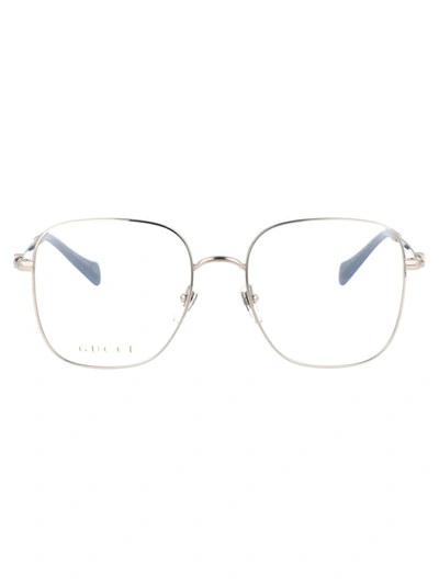 Gucci Gg1144o Silver Female Eyeglasses In 002 Silver Silver Transparent