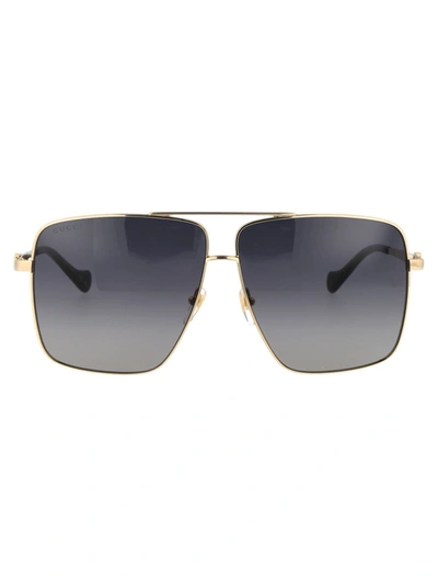 Gucci Gg1087s Sunglasses In Gold / Grey