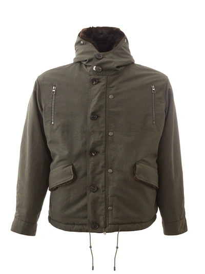 Lardini Parka Jacket With Inner Eco Men's Fur In Green