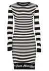 LOVE MOSCHINO LOVE MOSCHINO ELEGANT STRIPED KNIT DRESS WITH LONG WOMEN'S SLEEVES