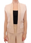 Zeyneptosun Exclusive Beige Brocade Sleeveless Vest In Beige