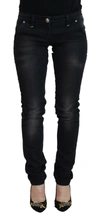 ACHT BLACK WASHED COTTON SKINNY WOMEN CASUAL DENIM JEANS