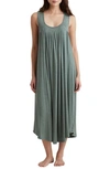 Papinelle Kate Pleated Stretch Modal Nightgown In Deep Moss