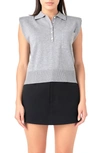 Grey Lab Women's Soft Sleeveless Knit Polo Top In Heather Grey