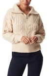 Sam Edelman Women's Jorden Quarter-zip Cable-knit Sweater In White