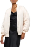 River Island Casual Easy Bomber Jacket In Beige